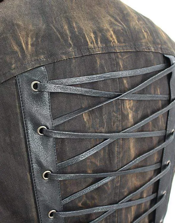 Men's Goth Stand Collar Rivets Waistcoat