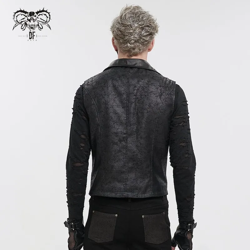 Men's Gothic Asymmetric Zipper Lace-up Waistcoat
