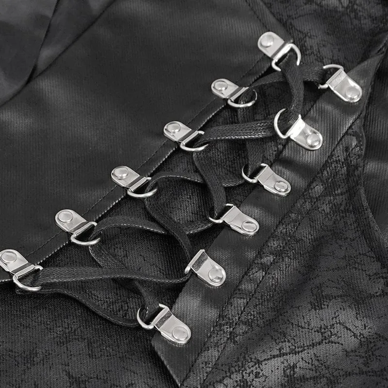 Men's Gothic Asymmetric Zipper Lace-up Waistcoat