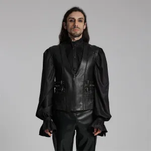 Men's Gothic Buckle-up Zip Eyelets Waistcoat