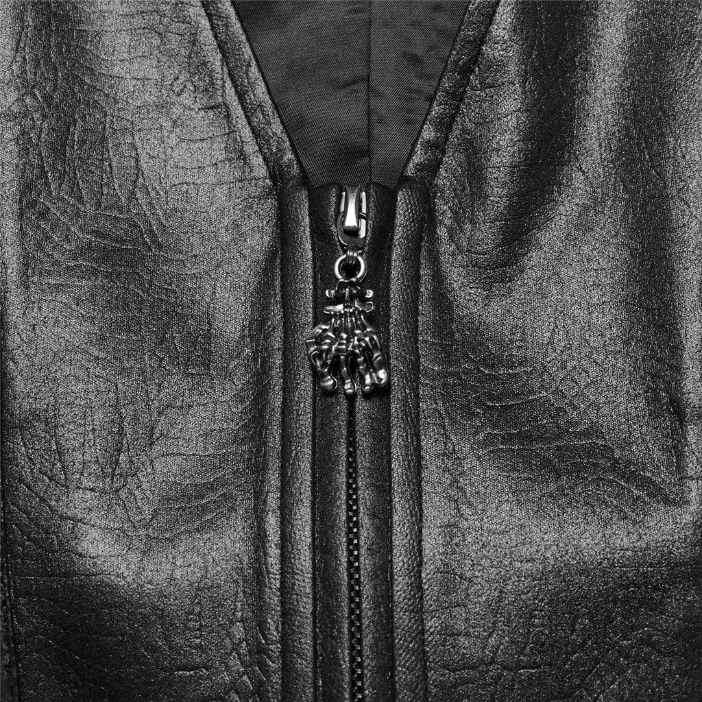 Men's Gothic Buckle-up Zip Eyelets Waistcoat