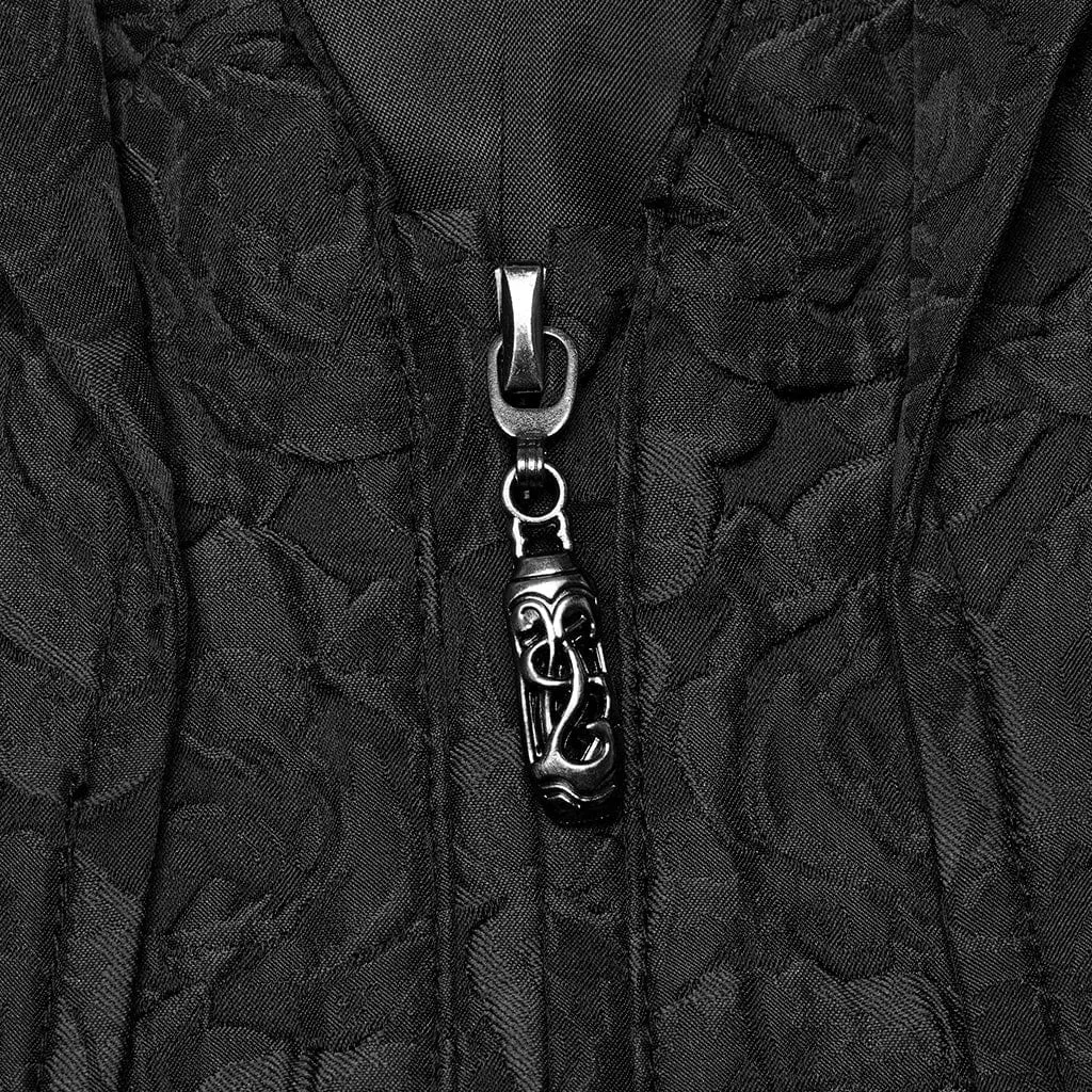 Men's Gothic Buckle Zip Rose Waistcoat