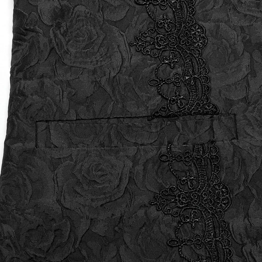Men's Gothic Buckle Zip Rose Waistcoat