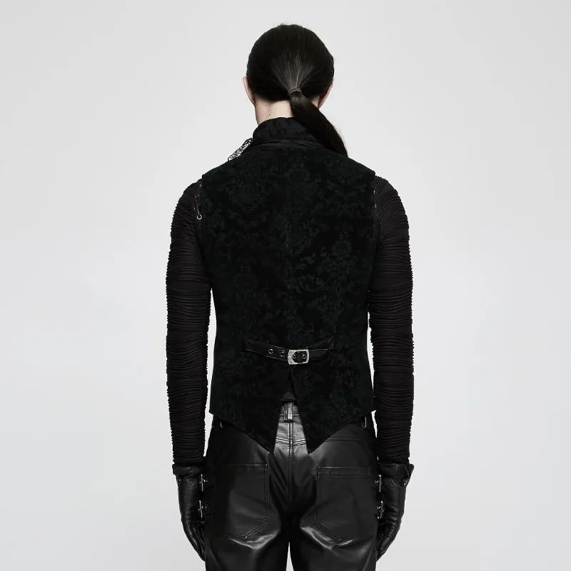 Men's Gothic Floral Jacquard Vest