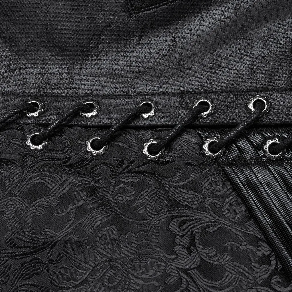 Men's Gothic Lace-up Eyelets Buckle-up Waistcoat