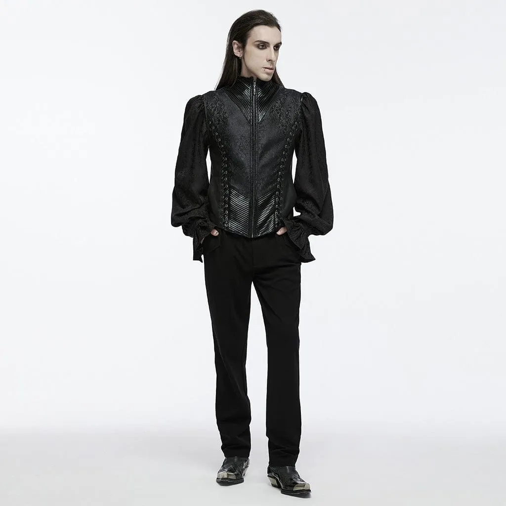 Men's Gothic Lace-up Eyelets Buckle-up Waistcoat