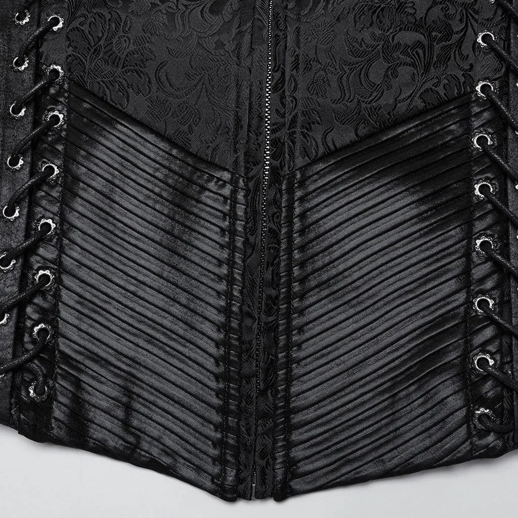 Men's Gothic Lace-up Eyelets Buckle-up Waistcoat