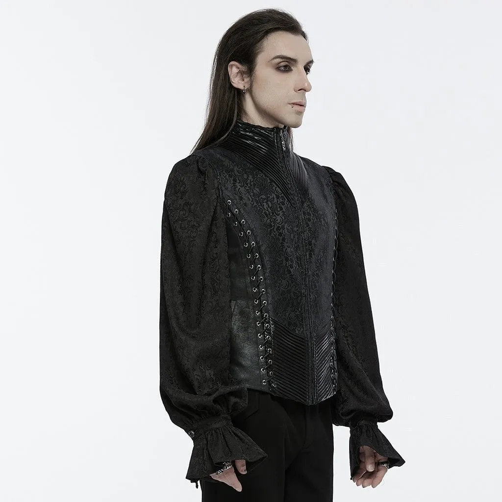 Men's Gothic Lace-up Eyelets Buckle-up Waistcoat