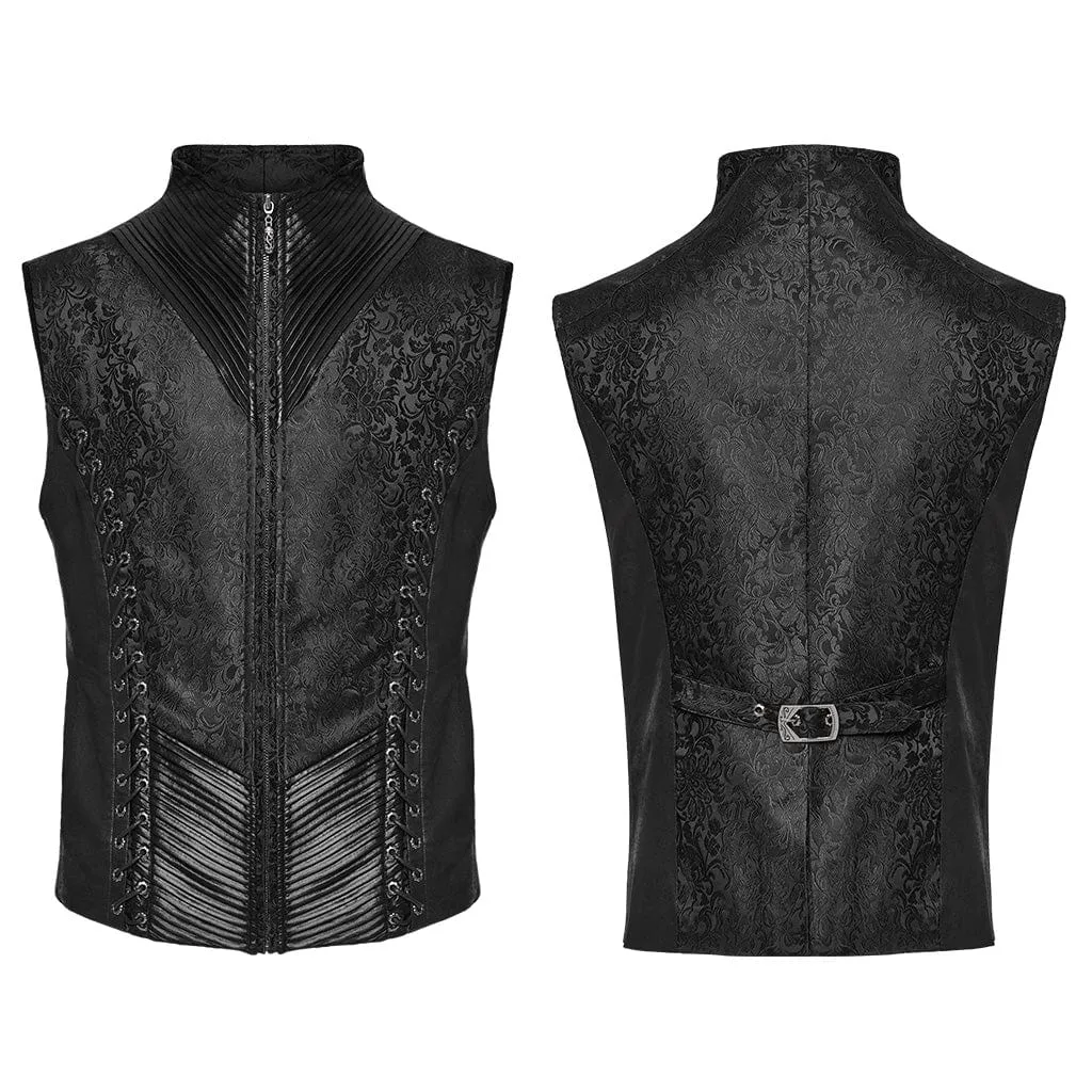 Men's Gothic Lace-up Eyelets Buckle-up Waistcoat