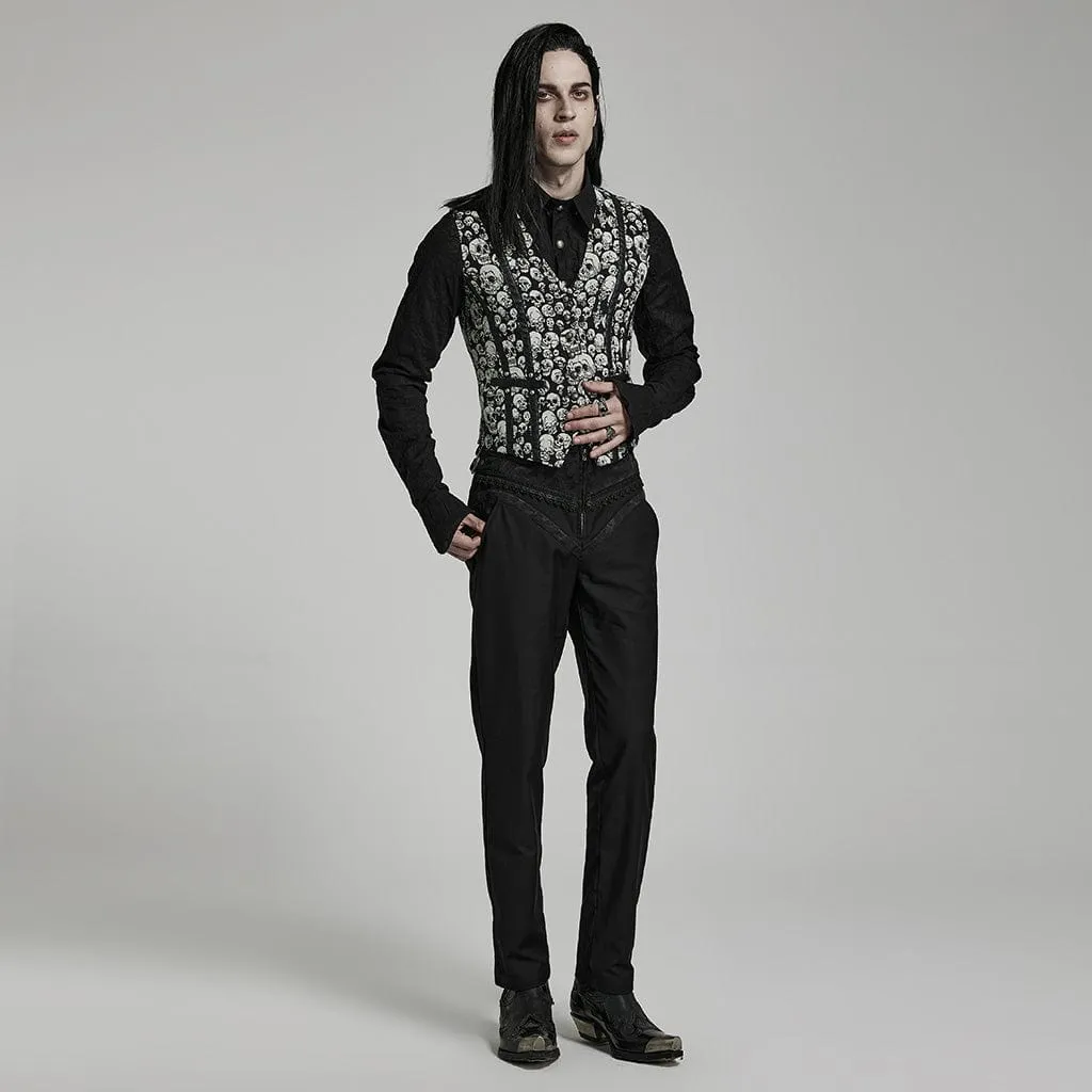 Men's Gothic Skulls Printed Vest