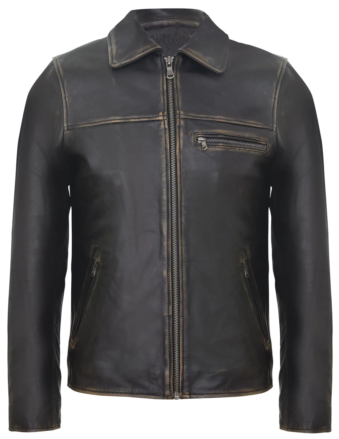 Men's Harrington Cow Hide Leather Jacket-Lima