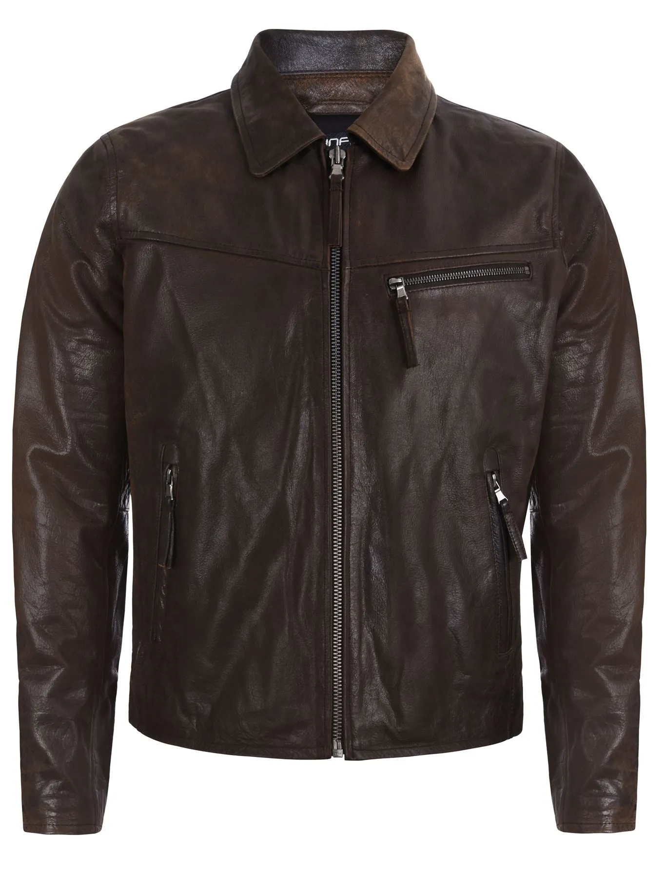 Men's Harrington Cow Hide Leather Jacket-Lima