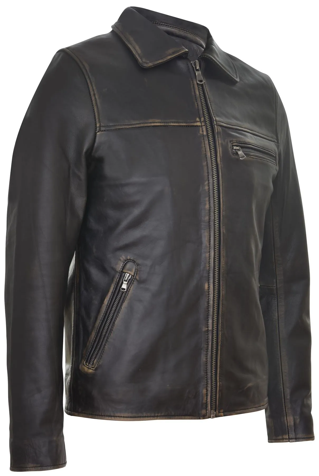 Men's Harrington Cow Hide Leather Jacket-Lima