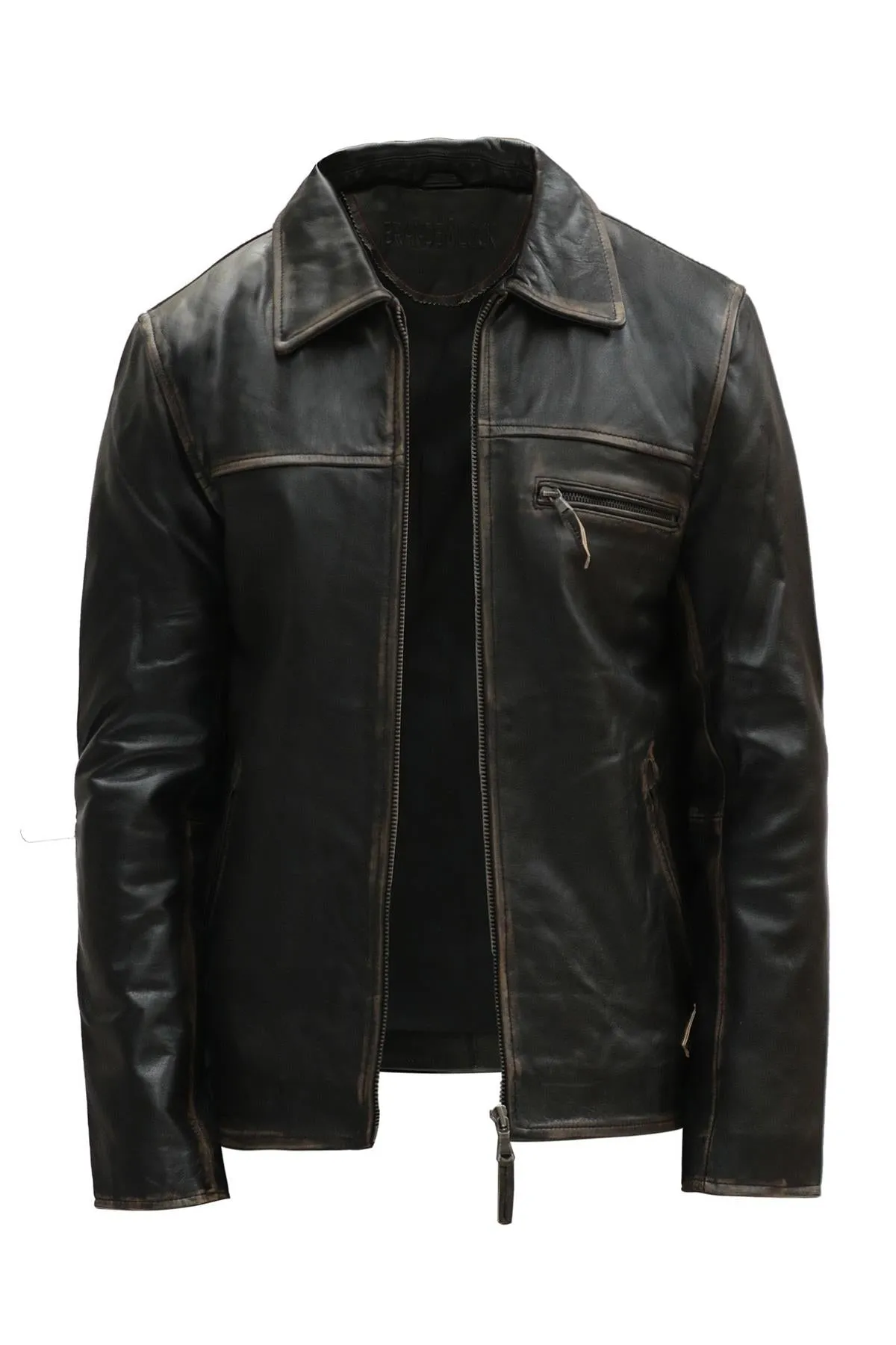 Men's Harrington Cow Hide Leather Jacket-Lima