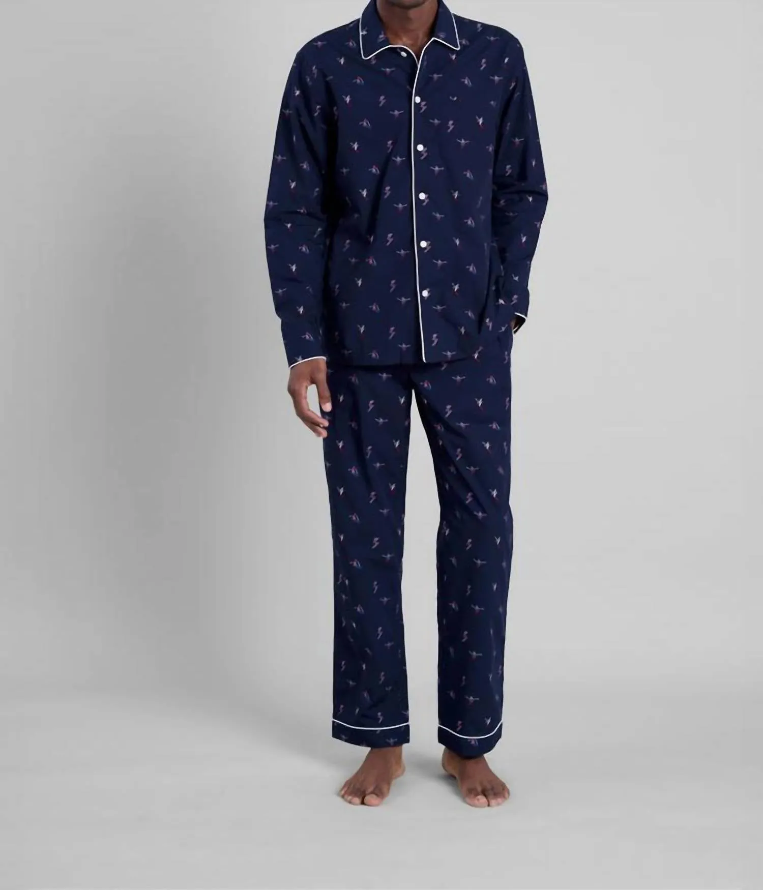 Men's Henry Skier Pajama Set In Blue/skier Jacquard
