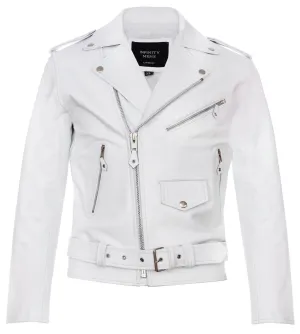 Mens Leather Brando Biker Rock Motorcycle Hide Jacket
