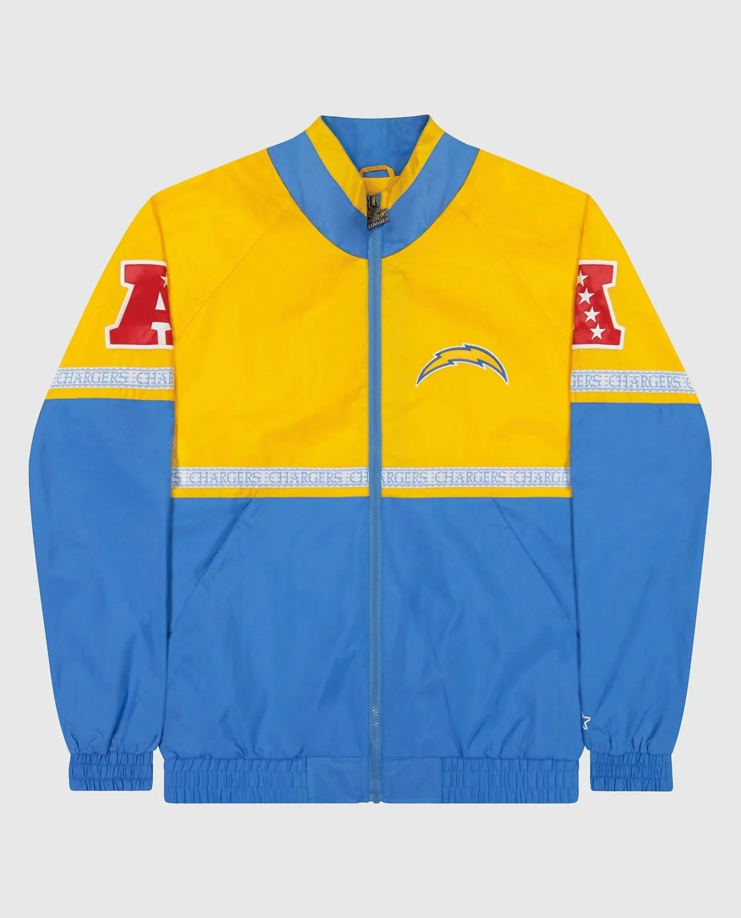 Men's Los Angeles Chargers Full-Zip Academy Ii Jacket In Gold And Light Blue