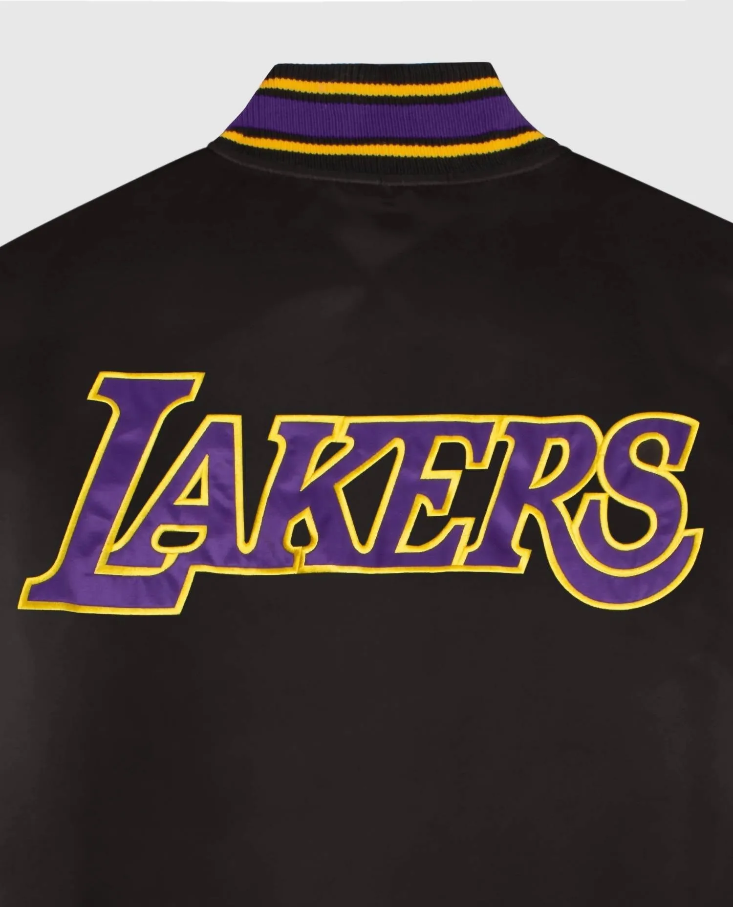 Men's Los Angeles Lakers Satin Full-Snap Jacket In Black/purple