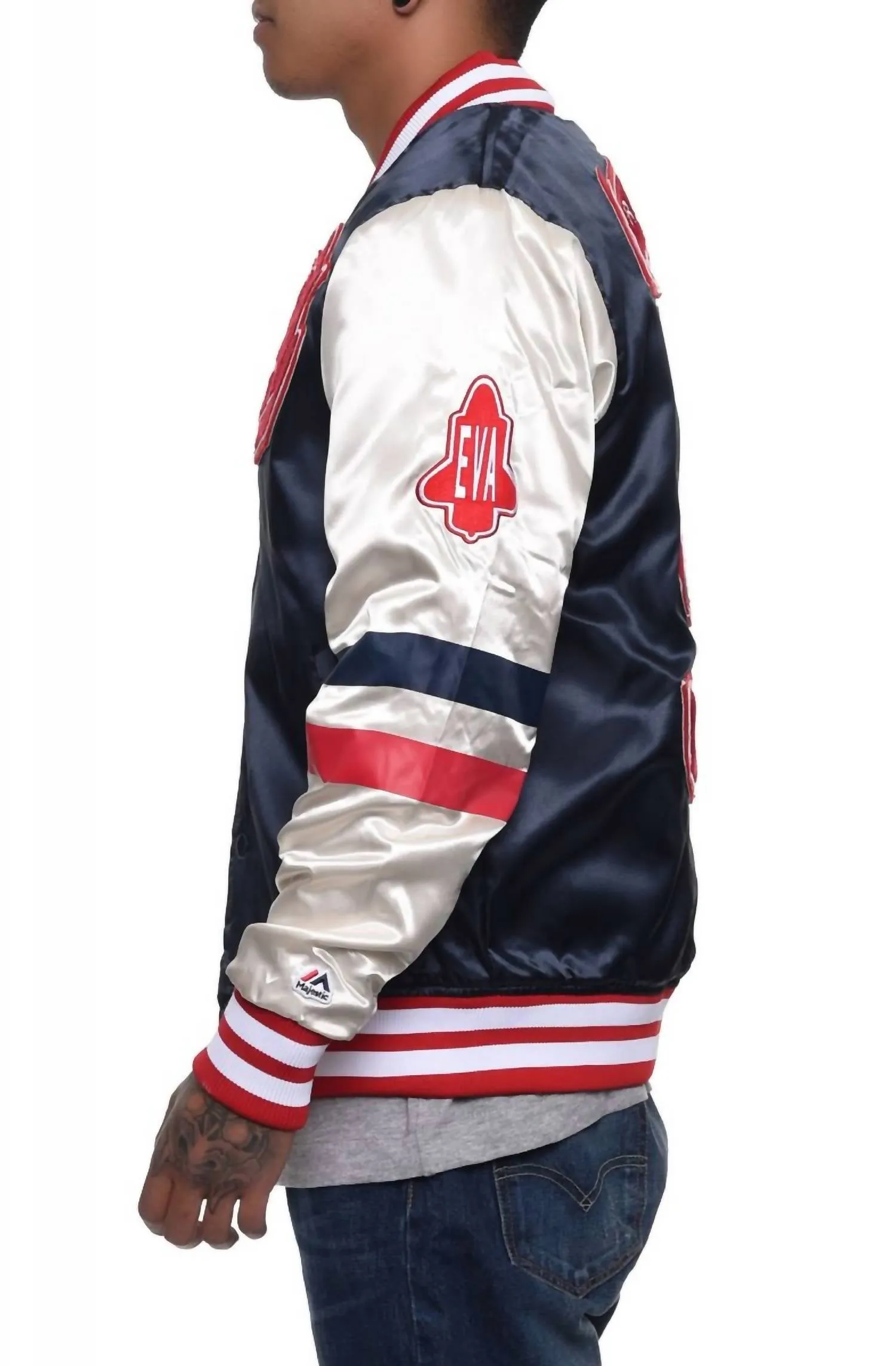 Men's Majestic Eva Stadium Jacket In Navy