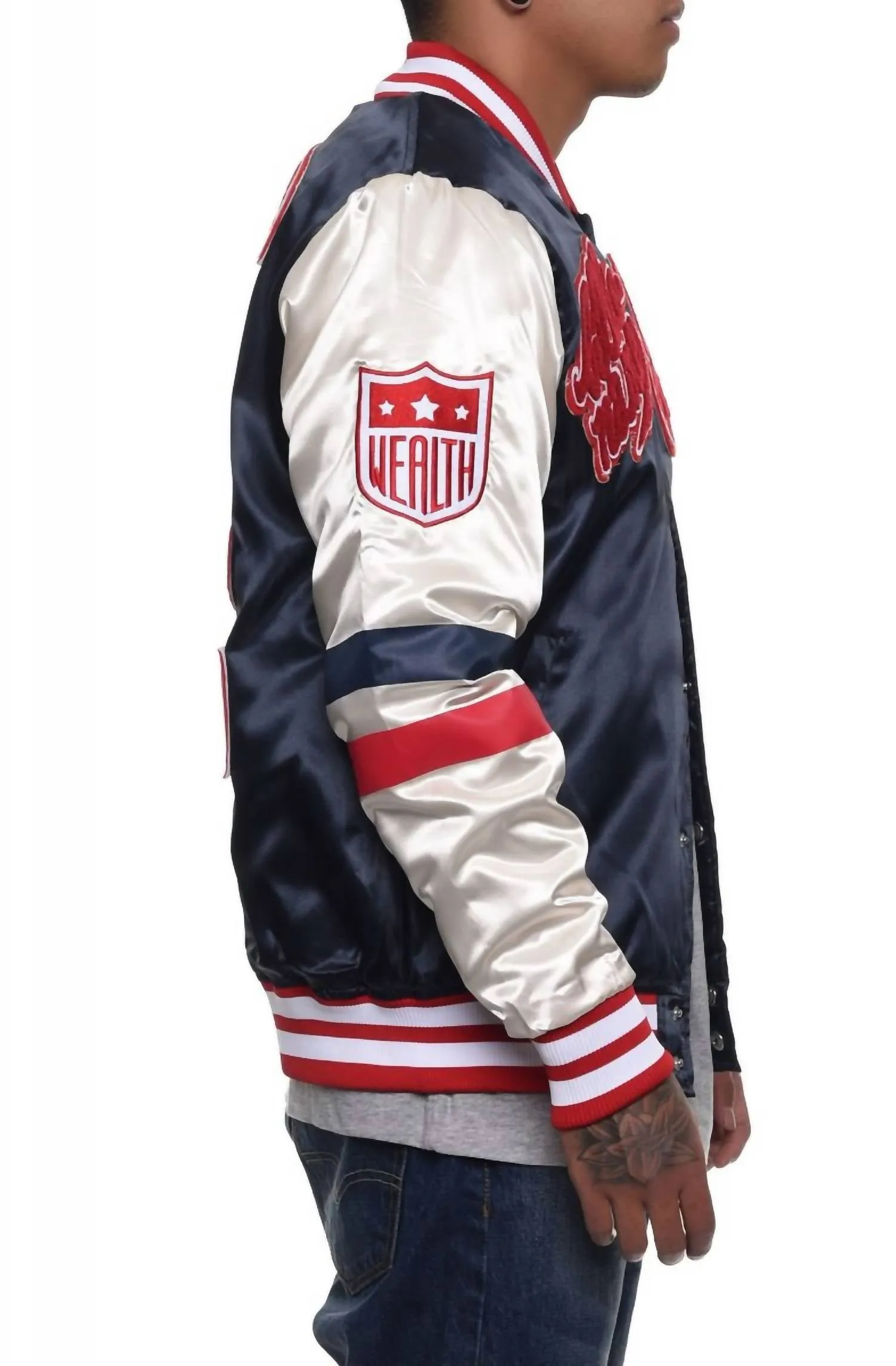 Men's Majestic Eva Stadium Jacket In Navy
