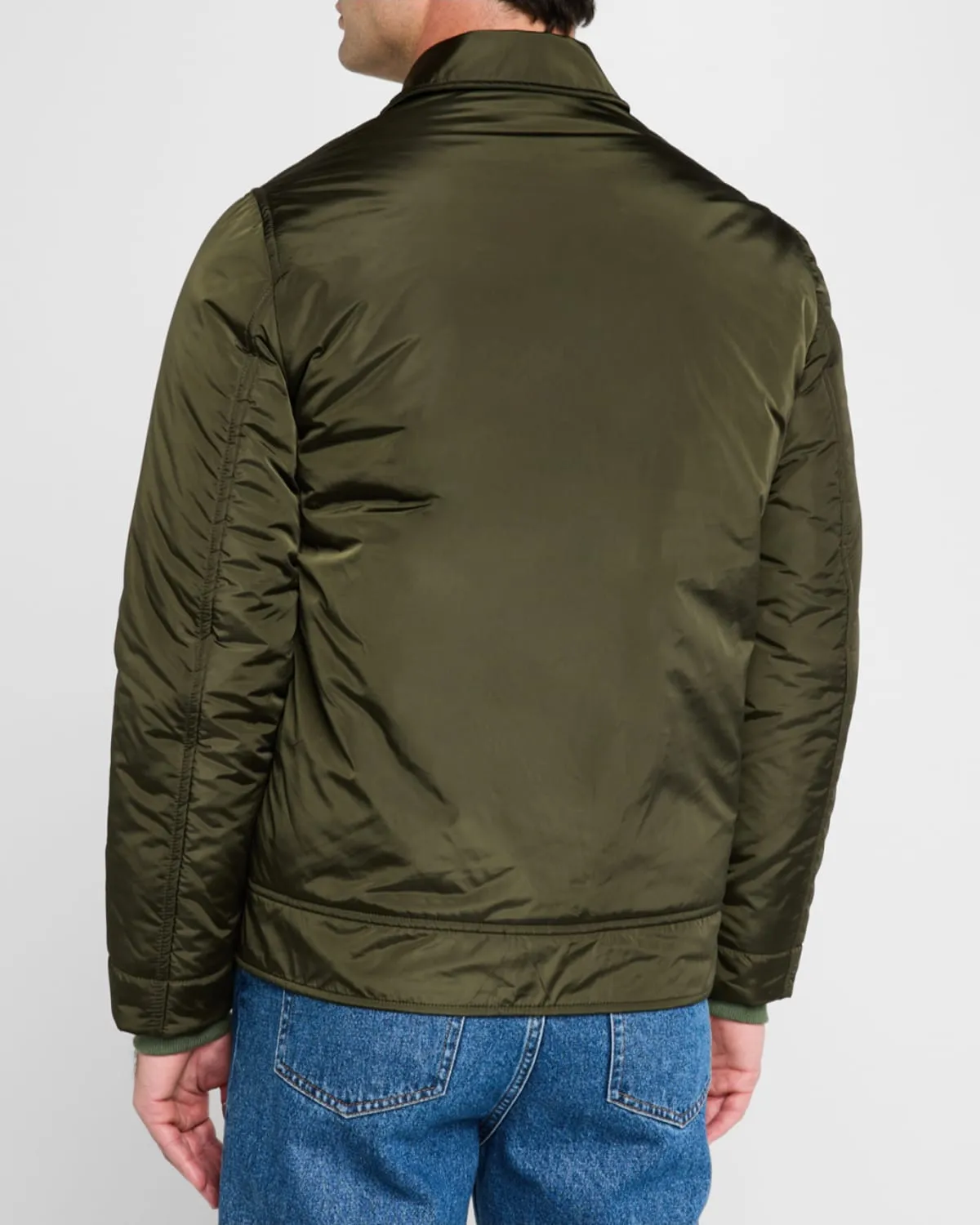Men's Nylon Full-Zip Bomber Jacket