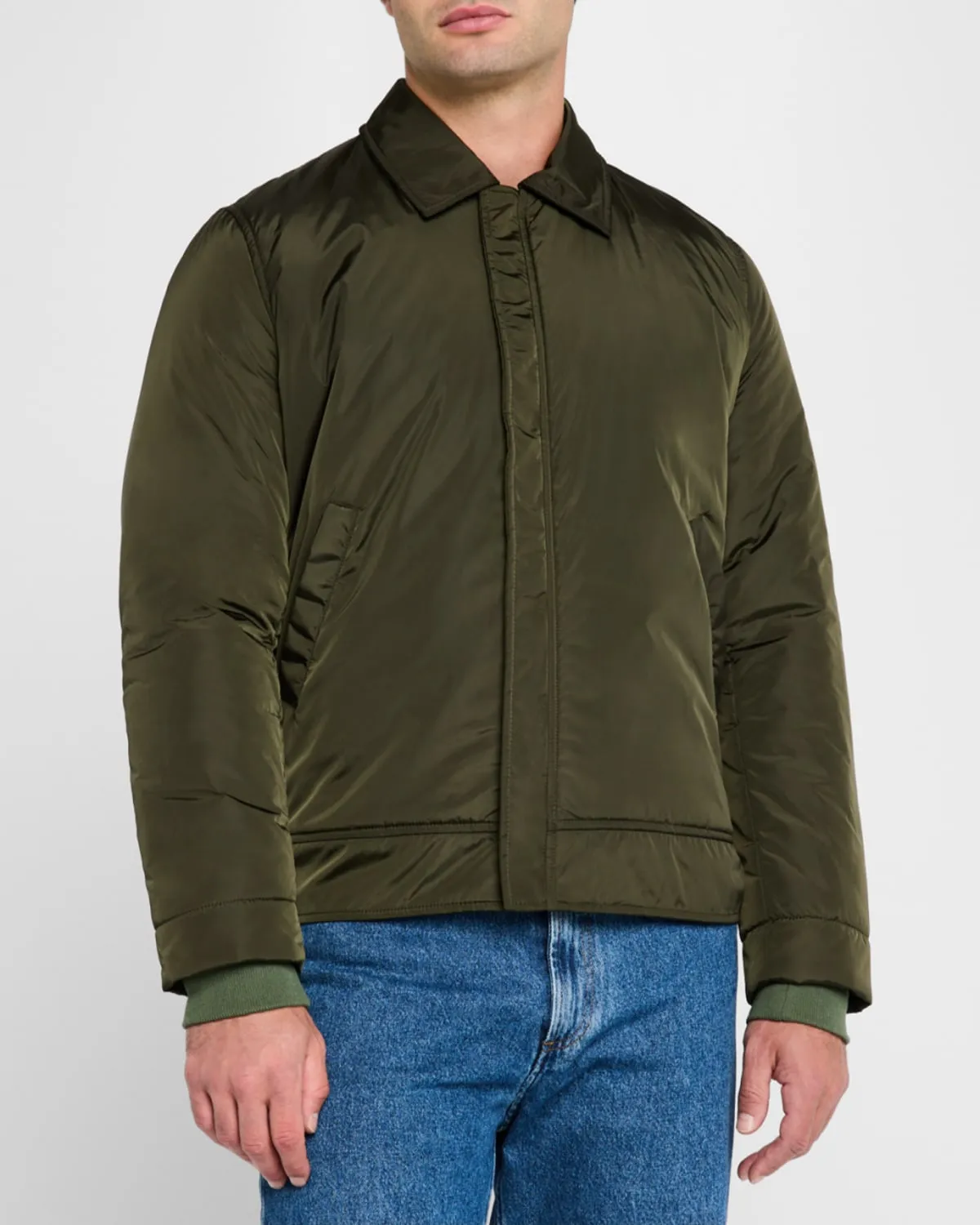 Men's Nylon Full-Zip Bomber Jacket