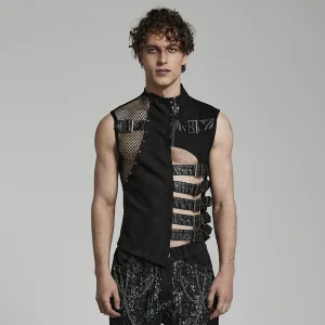 Men's Punk Cutout Buckles Vest