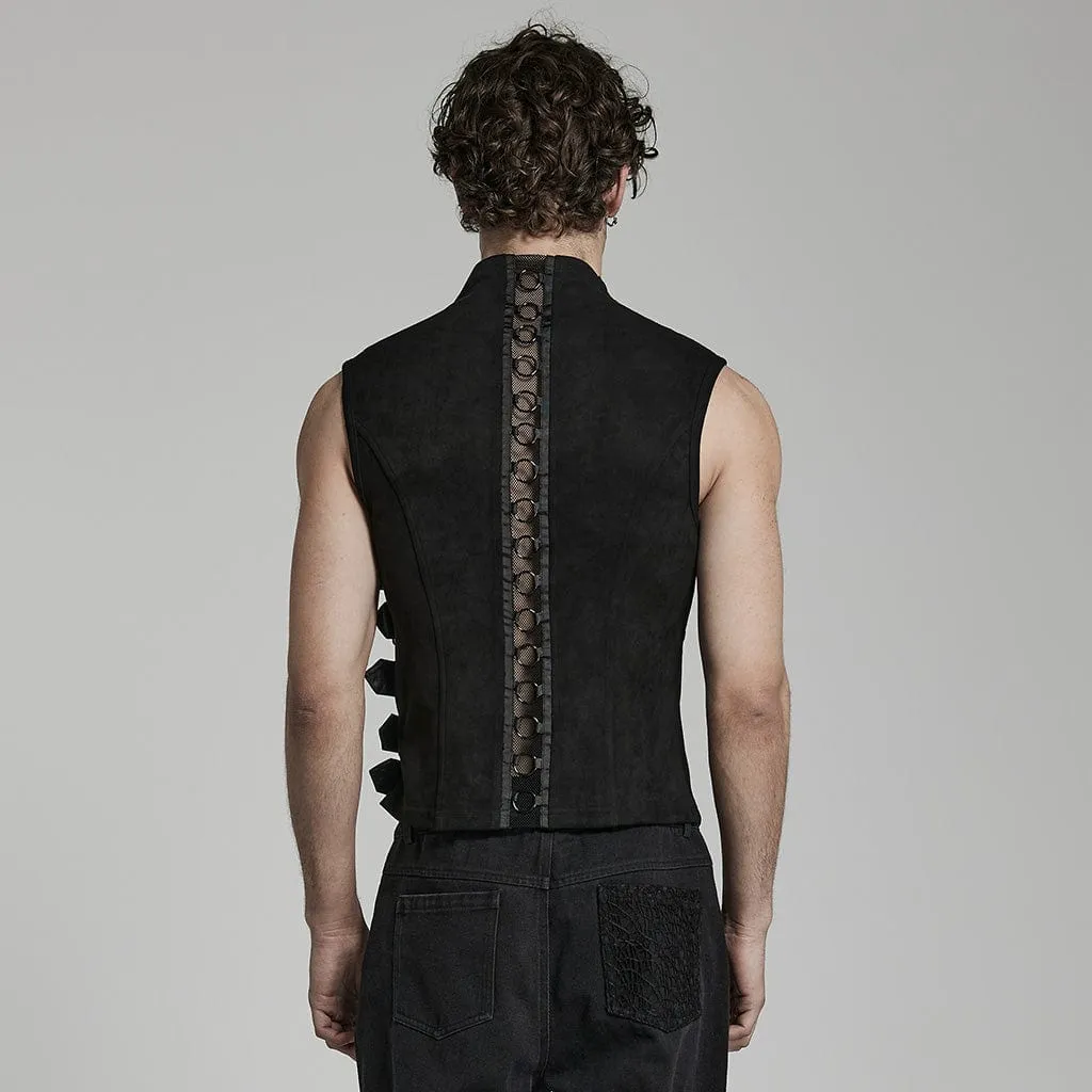 Men's Punk Cutout Buckles Vest