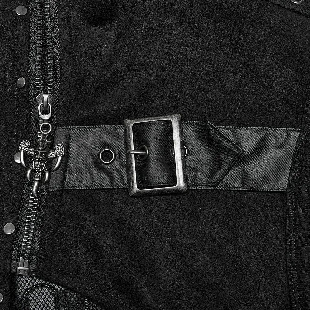 Men's Punk Cutout Buckles Vest