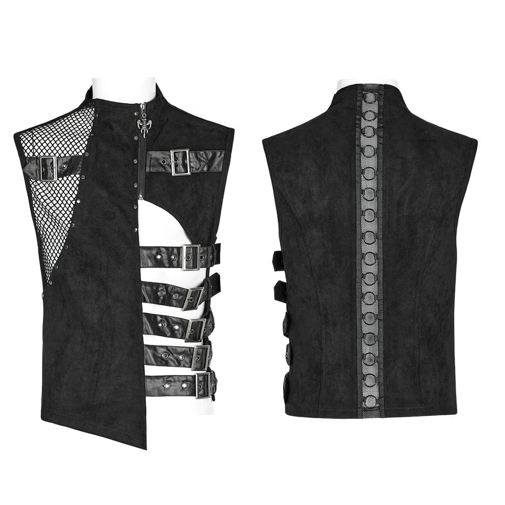 Men's Punk Cutout Buckles Vest