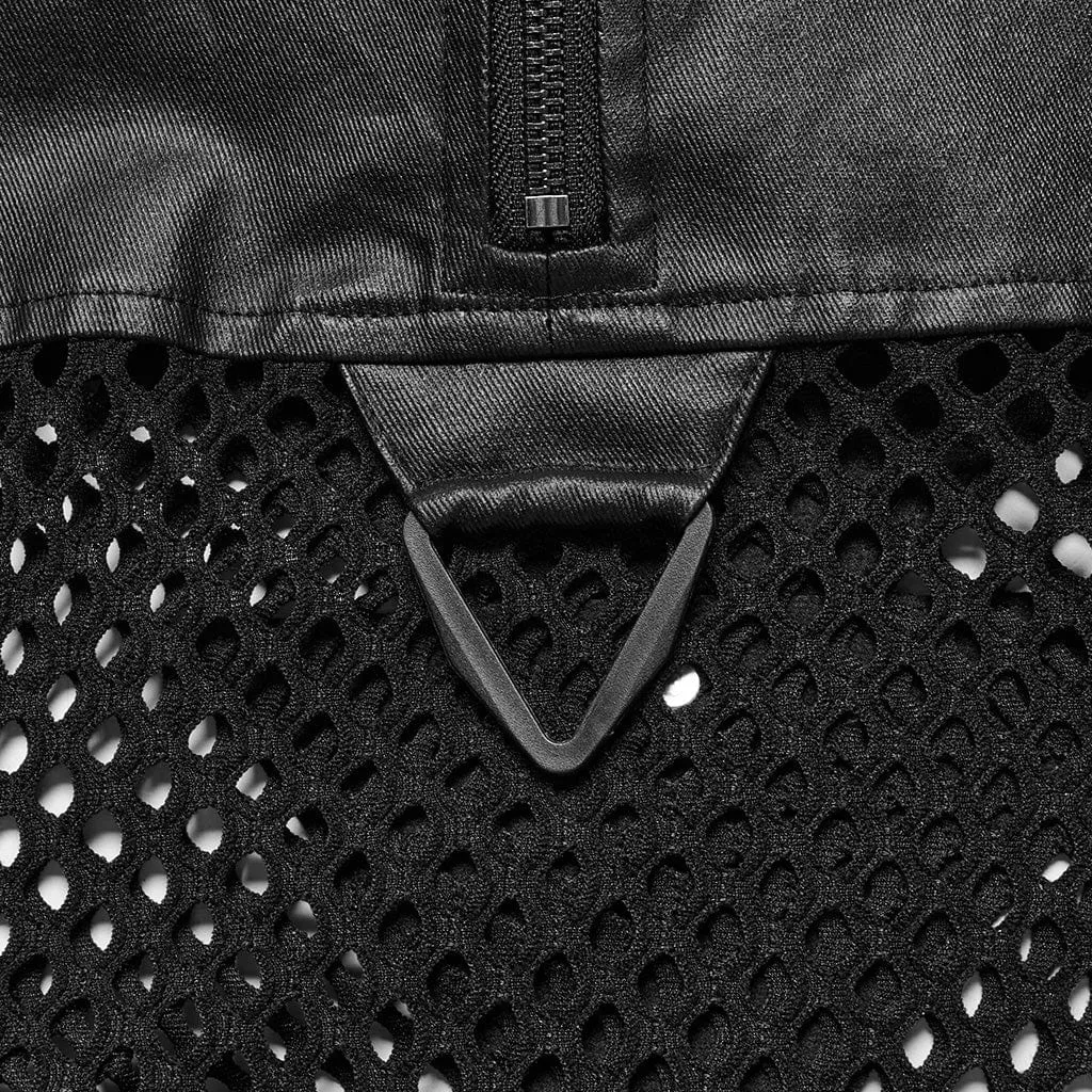 Men's Punk Mesh Triangle Eyelets Vest
