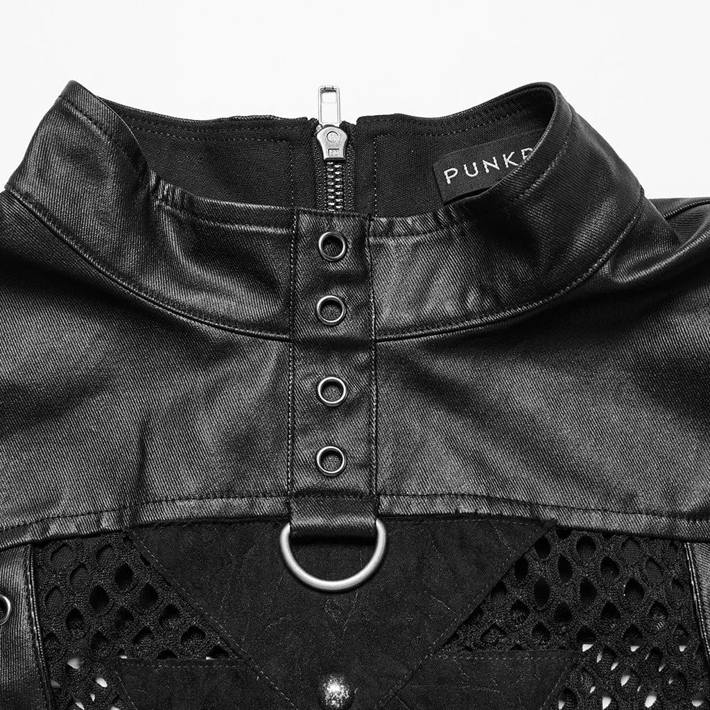 Men's Punk Mesh Triangle Eyelets Vest