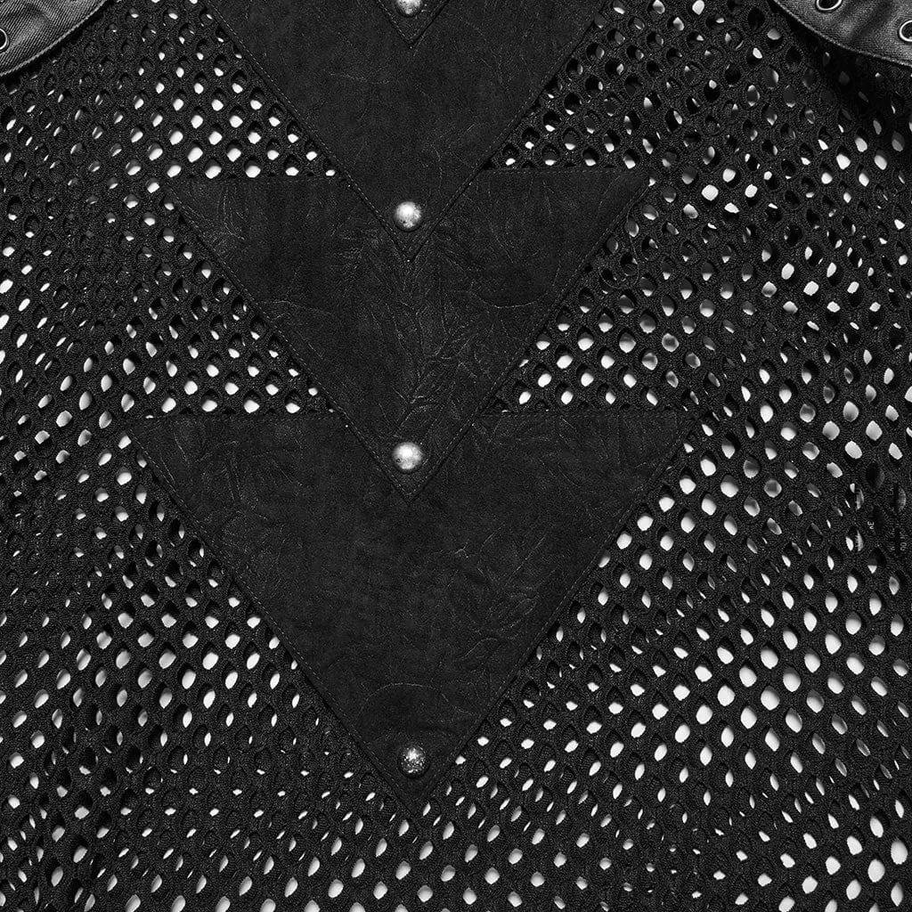 Men's Punk Mesh Triangle Eyelets Vest