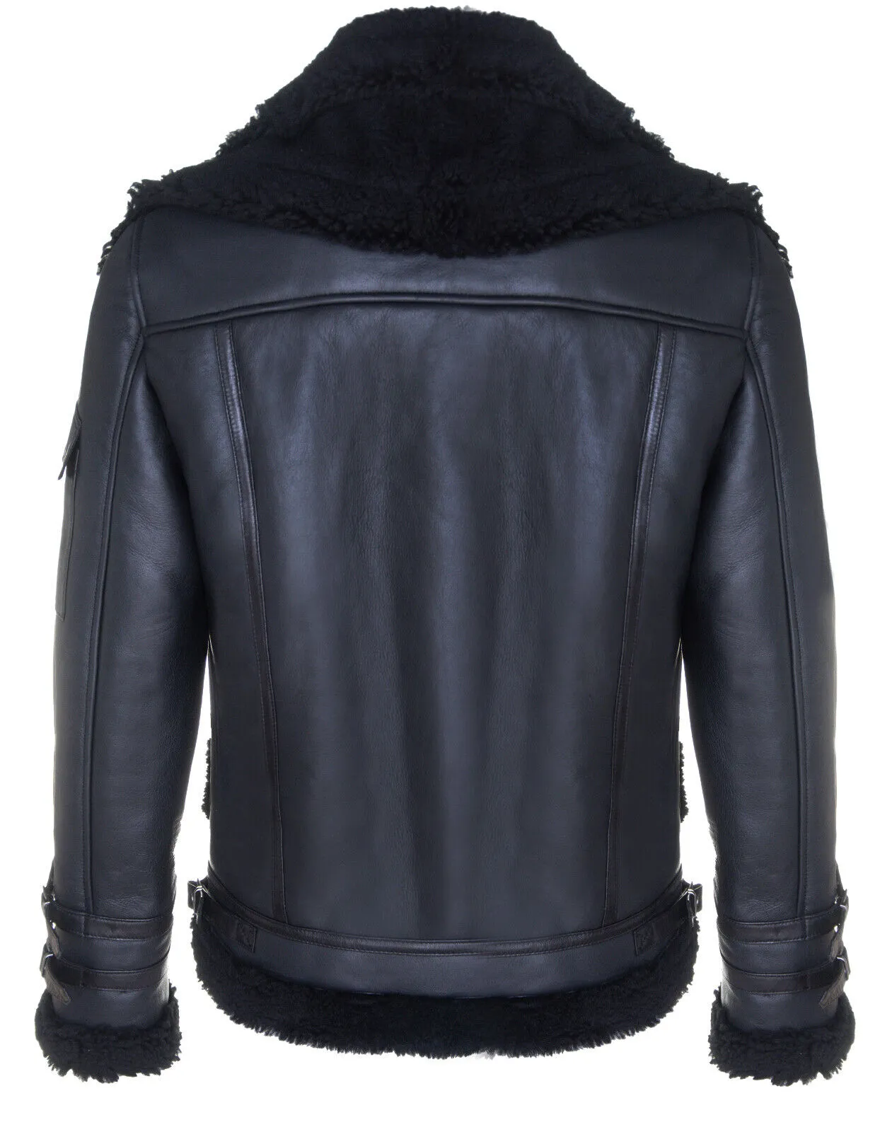 Mens Retro Sheepskin Bomber Jacket-Asheville