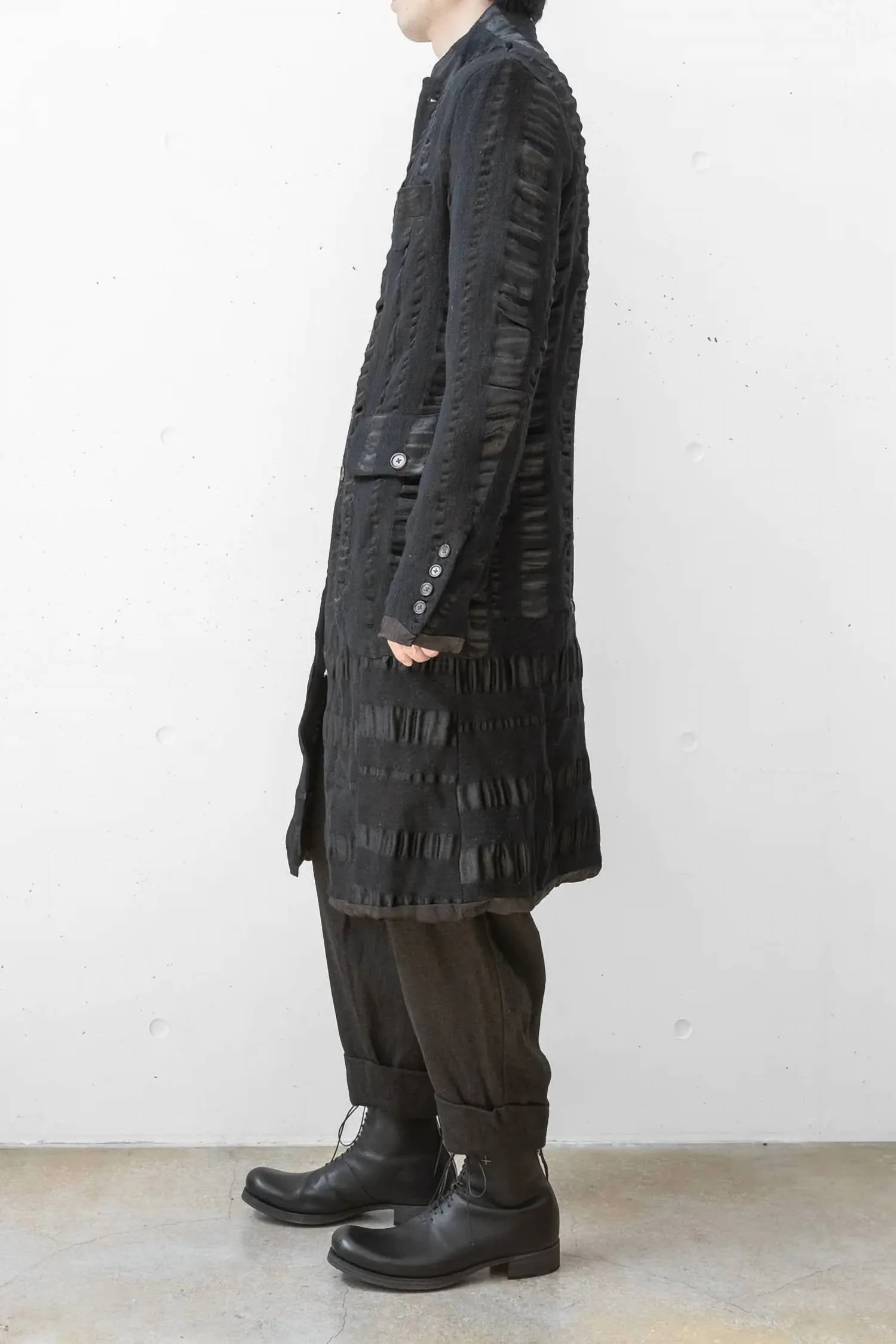 Men's Slubby Pocket Coat In Black