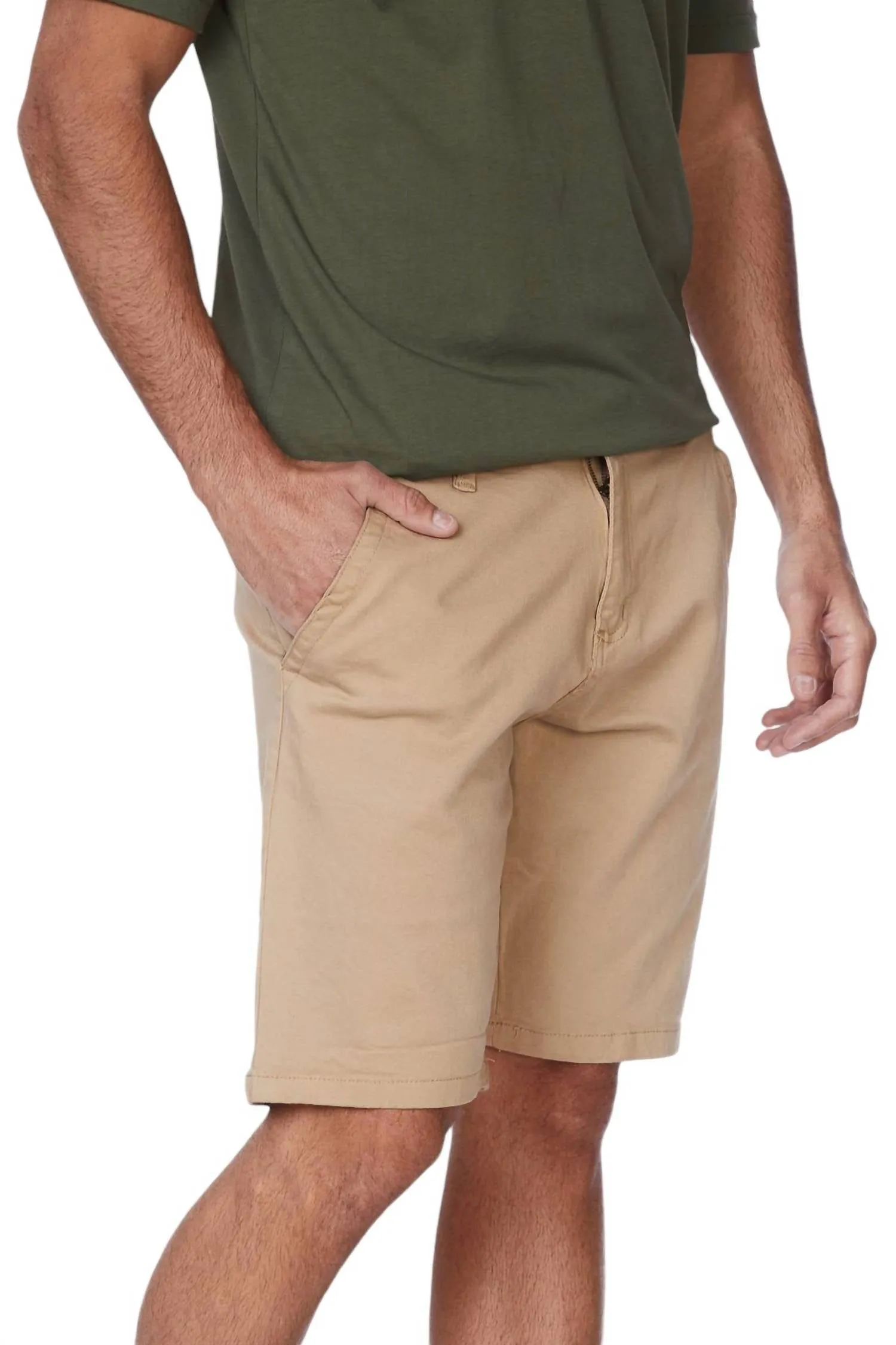 Men's Stretch 4 Pocket Chino Shorts In Khaki