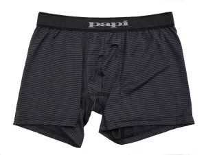 Men's Stripe Boxer Brief Underwear In Charcoal Grey
