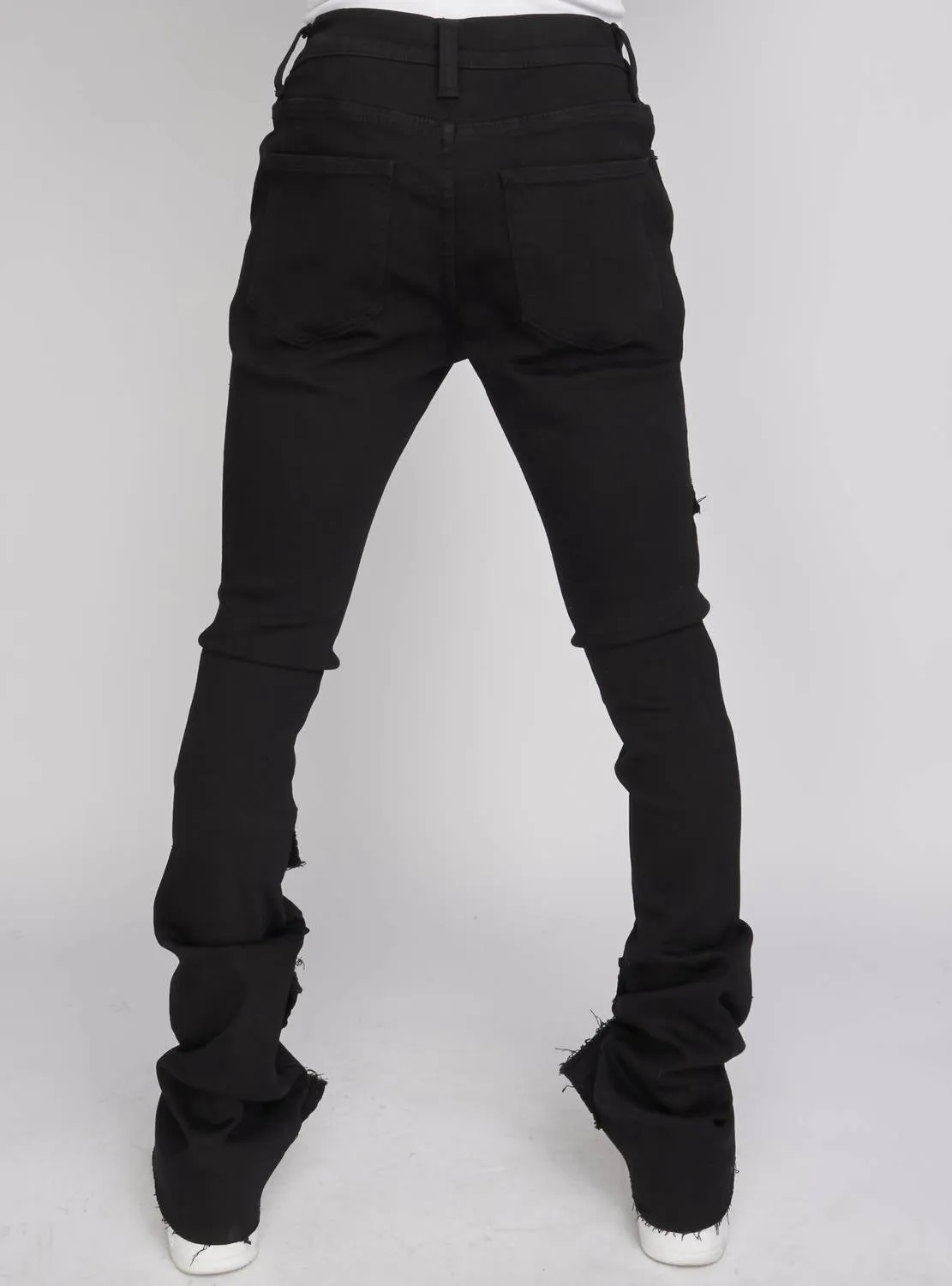 Men's Super Stacked Cargo Jeans In Jet Black