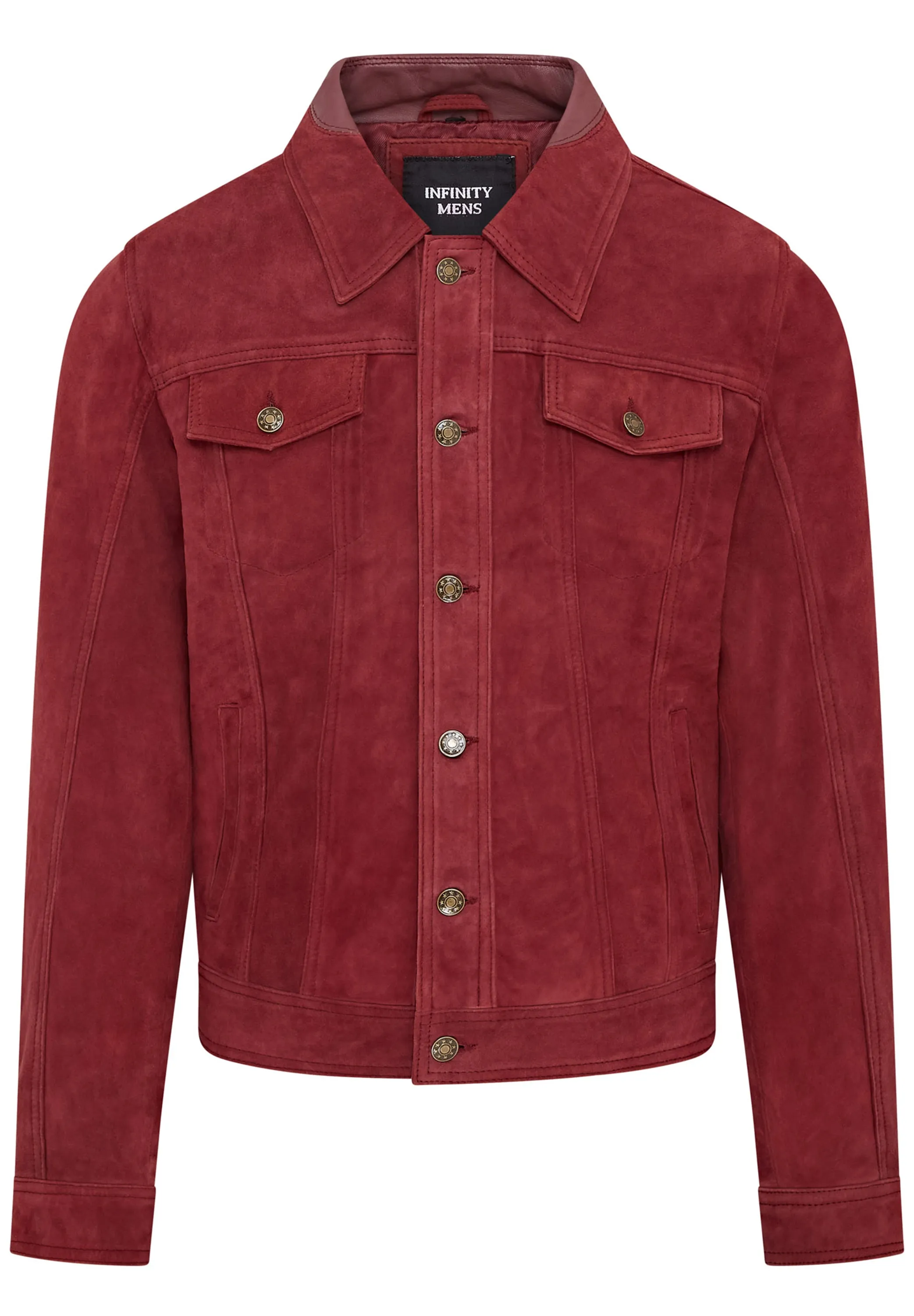 Mens Trucker Goat Suede Western Leather Jeans Jacket - Yangon