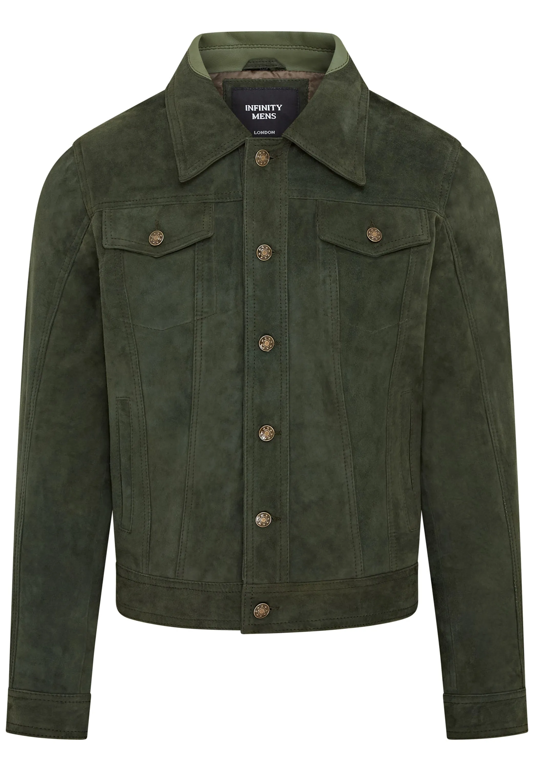 Mens Trucker Goat Suede Western Leather Jeans Jacket - Yangon