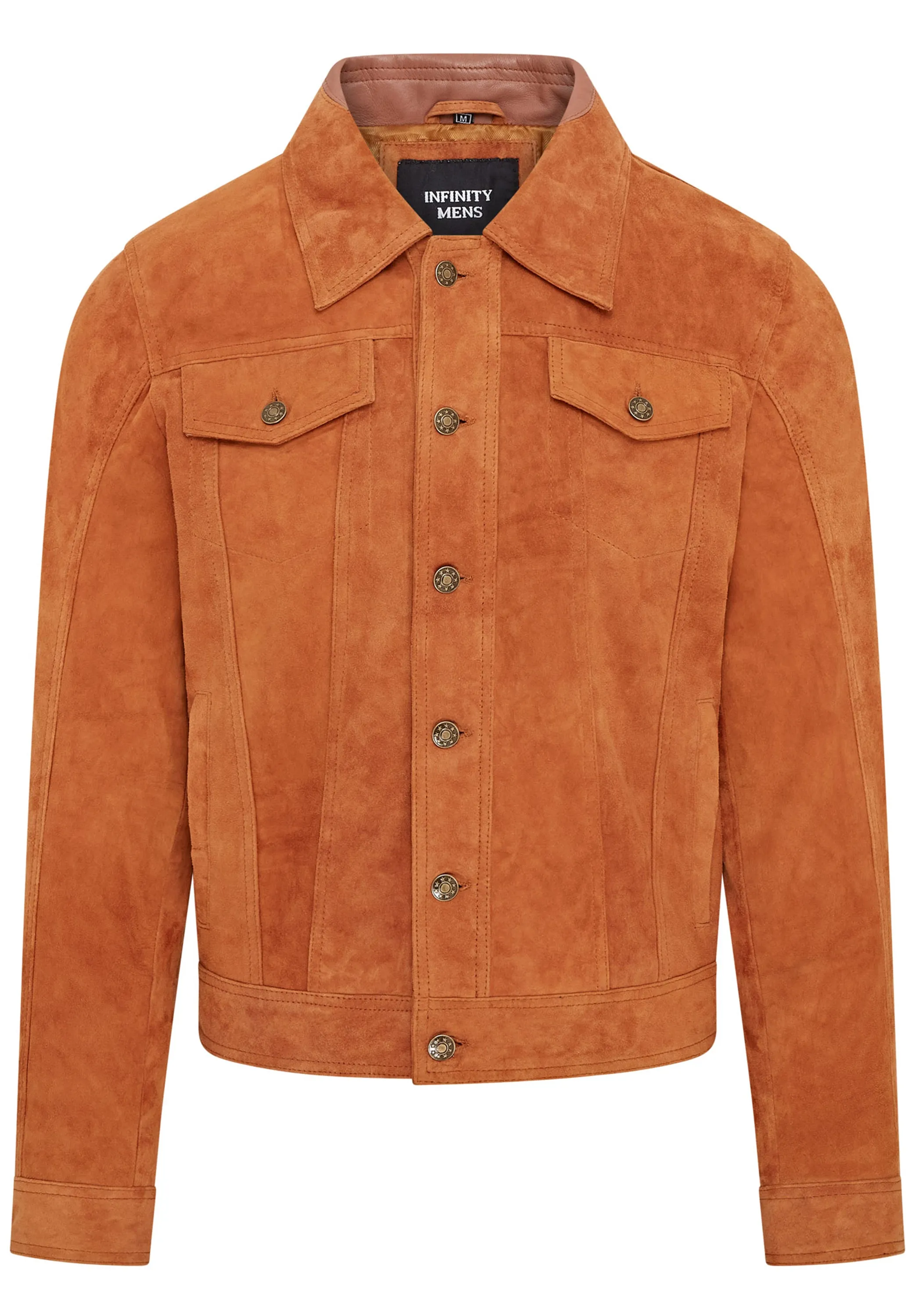 Mens Trucker Goat Suede Western Leather Jeans Jacket - Yangon
