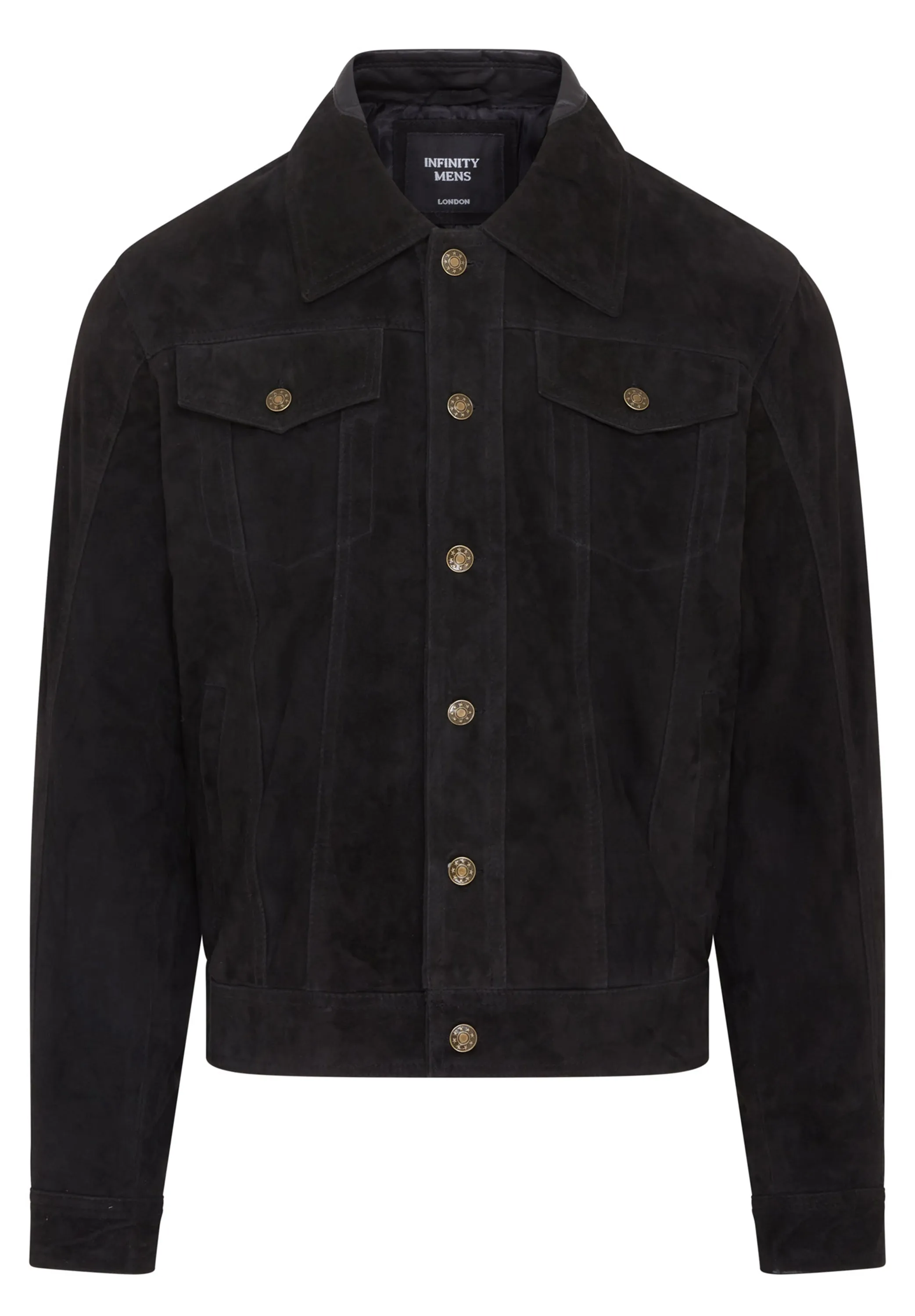 Mens Trucker Goat Suede Western Leather Jeans Jacket - Yangon