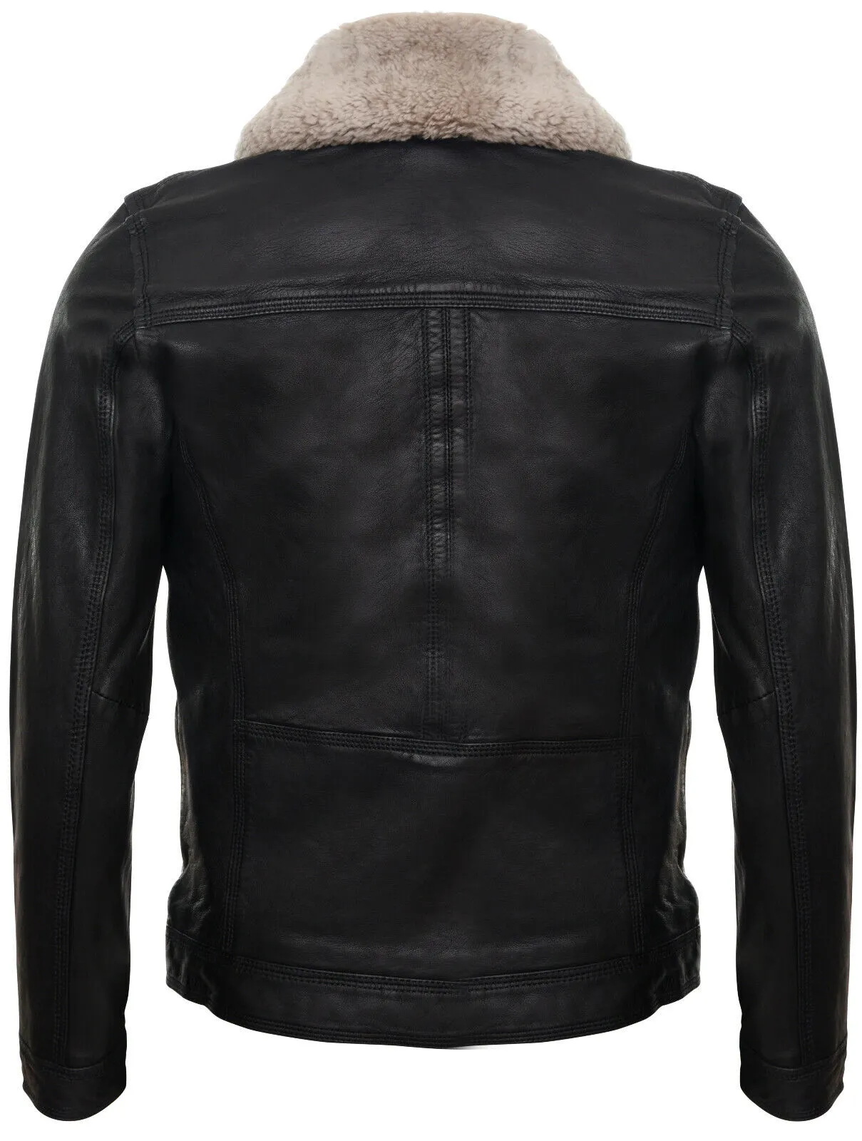 Mens Trucker Shirt Leather Jacket-Galway
