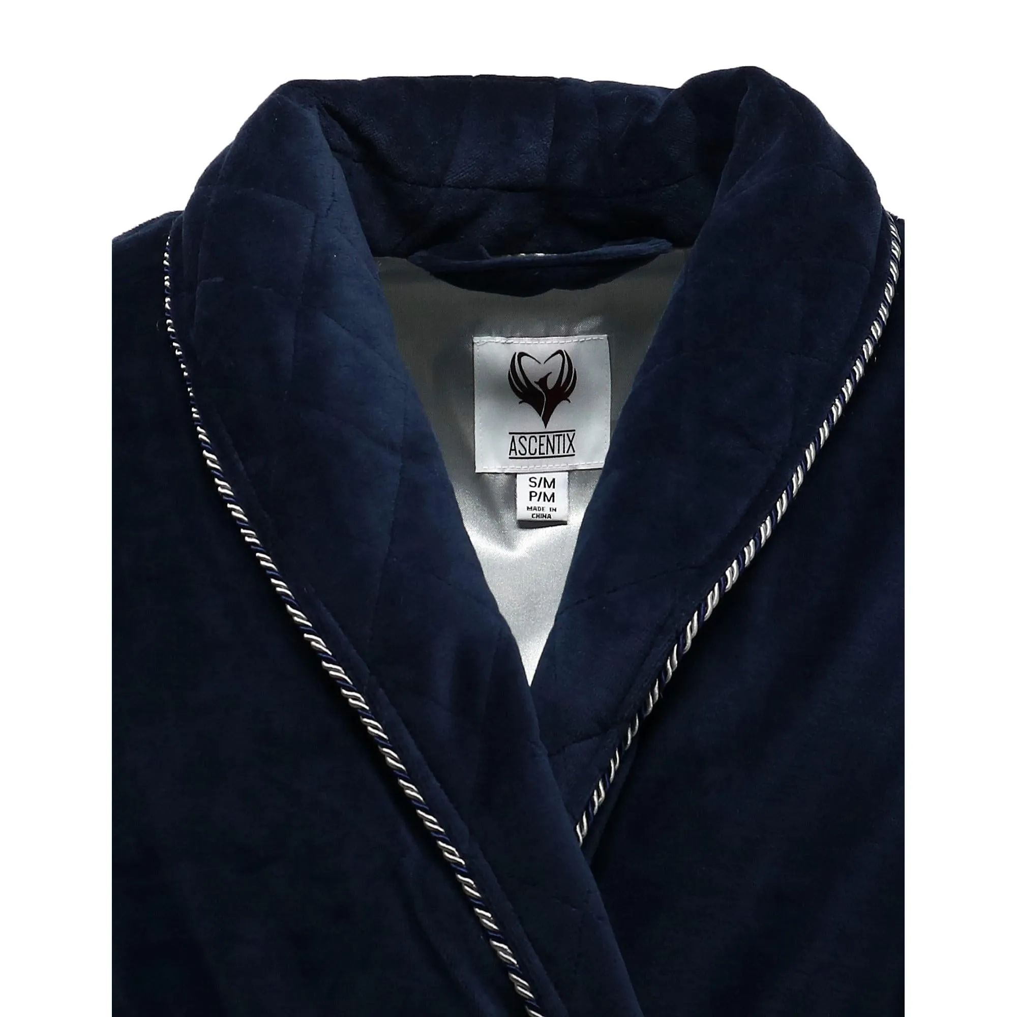 Men's Velour Smoking Jacket with Satin Lining