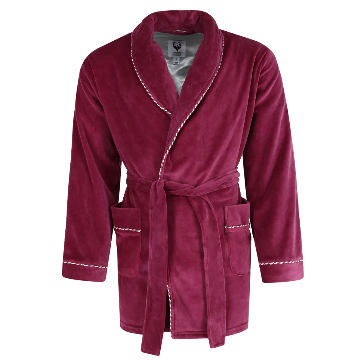 Men's Velour Smoking Jacket with Satin Lining