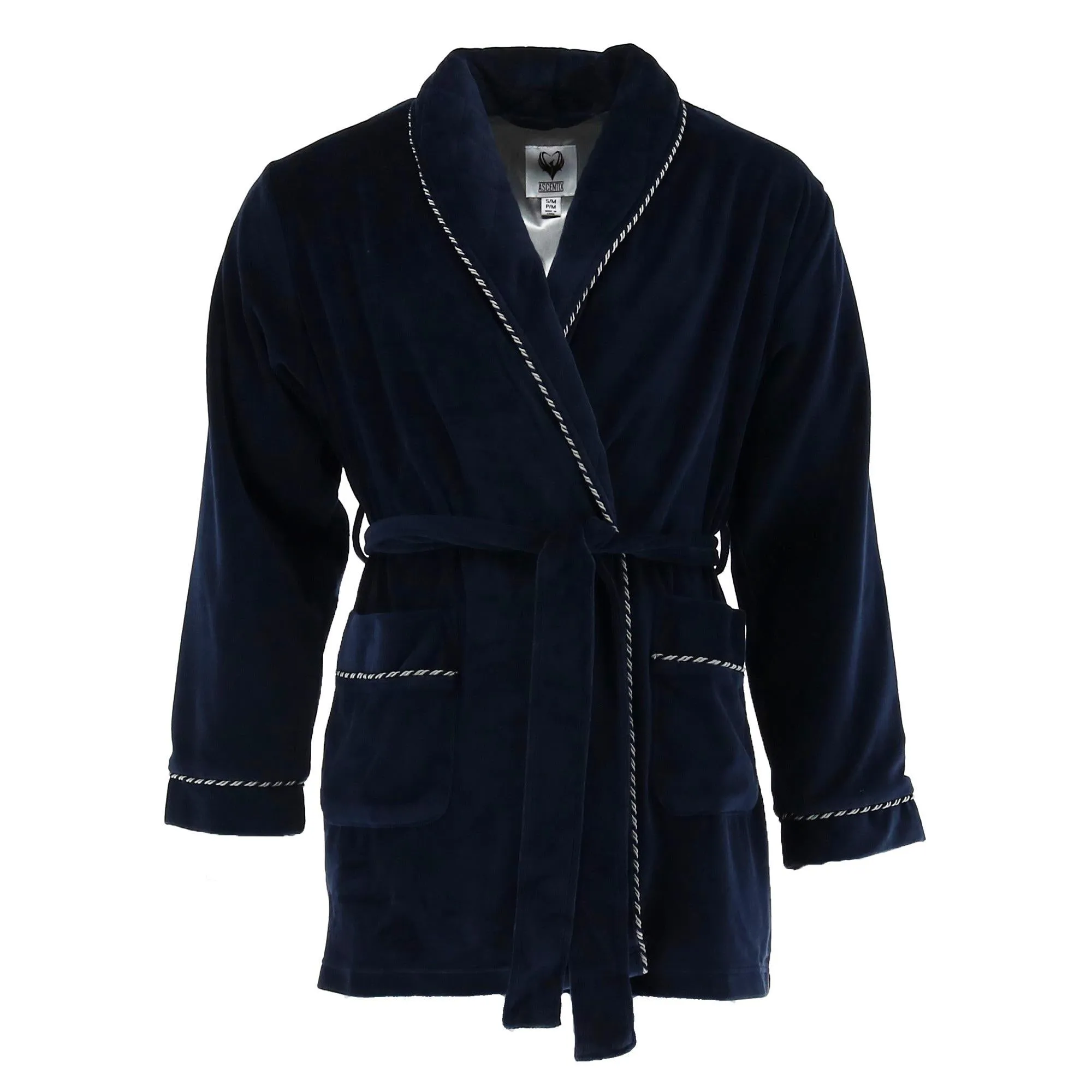 Men's Velour Smoking Jacket with Satin Lining