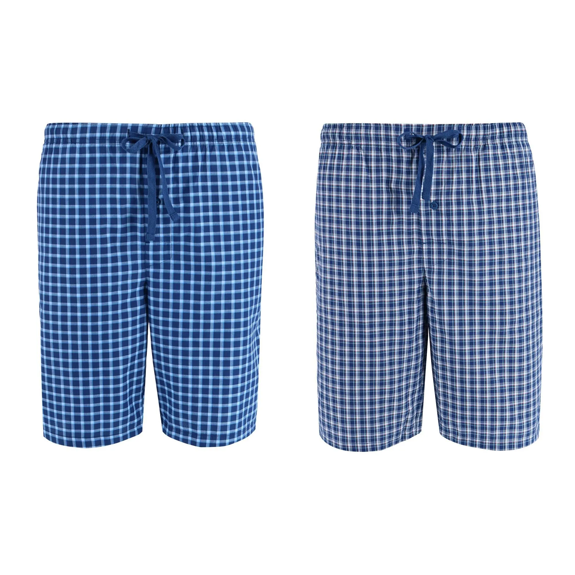 Men's Woven Cotton Pajama Sleep Shorts (Pack of 2)