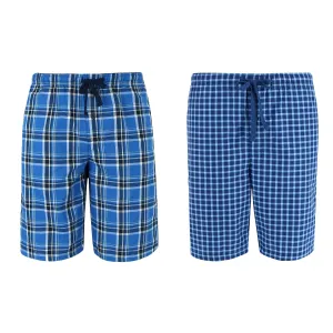 Men's Woven Cotton Pajama Sleep Shorts (Pack of 2)