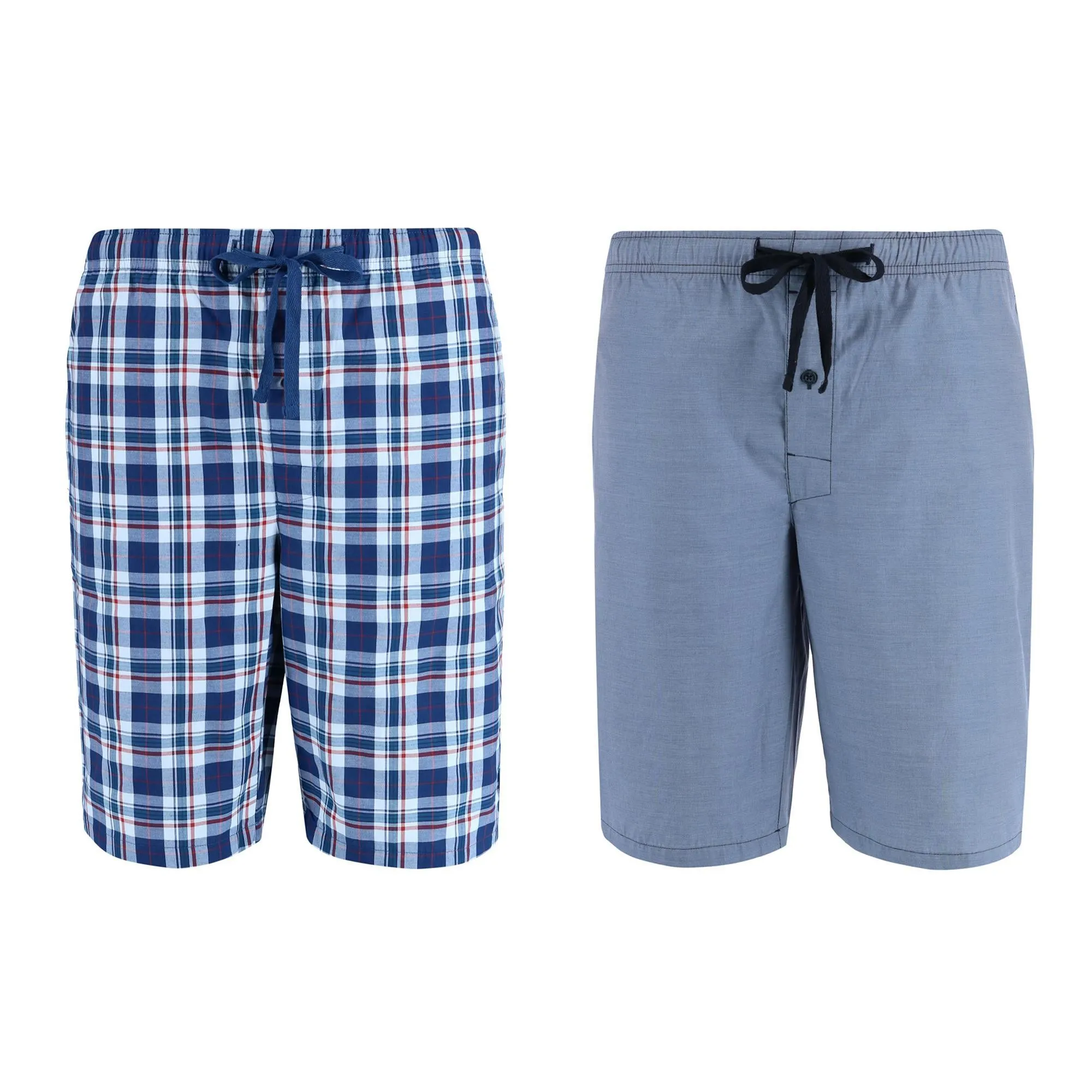 Men's Woven Cotton Pajama Sleep Shorts (Pack of 2)