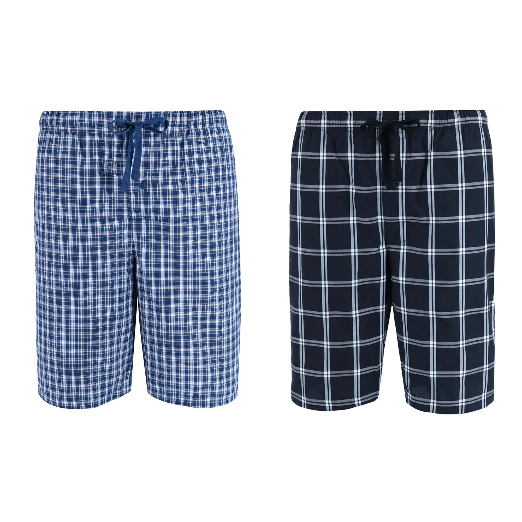 Men's Woven Cotton Pajama Sleep Shorts (Pack of 2)